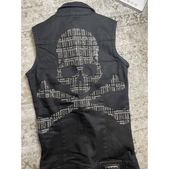 Philipp Plein Calamity Jain Limited Ed. Black Studded Skull Jumpsuit RARE XS - Picture 1 of 10